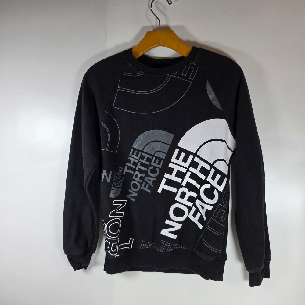 The North Face Men's Graphic Injection Crewneck Sweatshirt Black Big Logo Size S